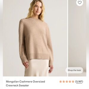 Quince Mongolian Cashmere Oversized Crewneck Sweater